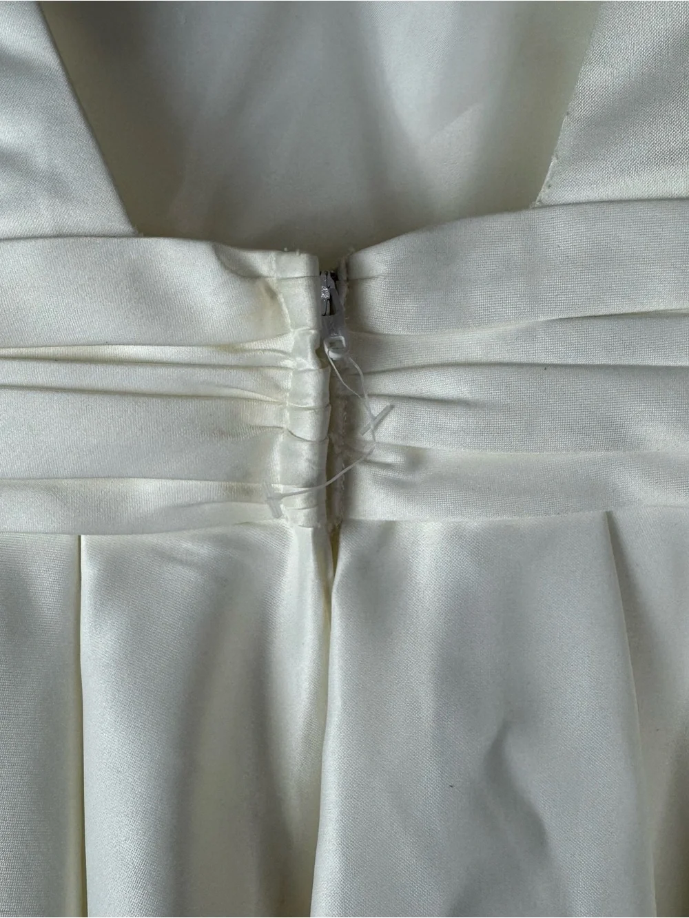 DB Studio Ivory White Satin Tea Length Ball Gown Flower Girl Dress 8 - Picture 5 of 6